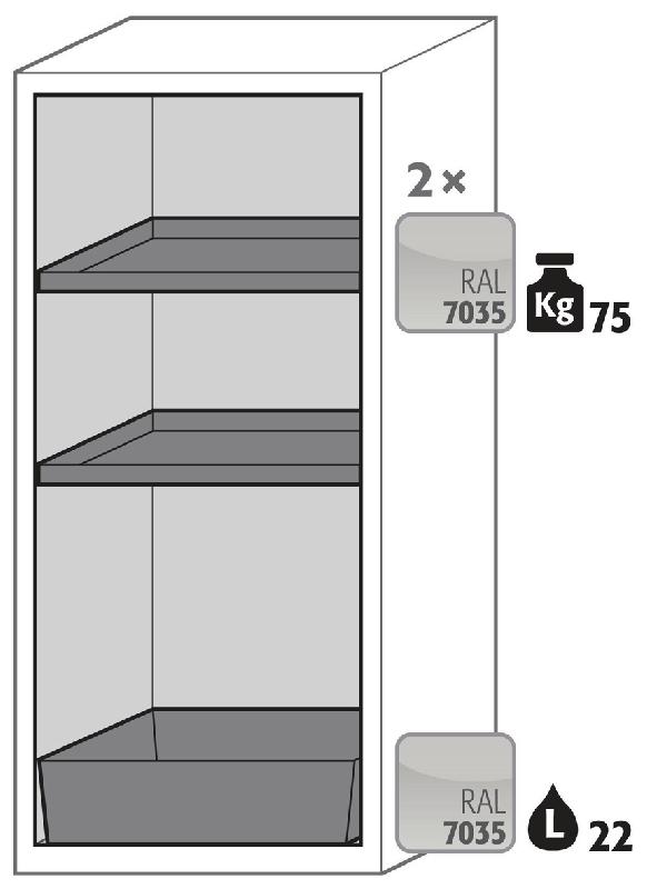 ARMOIRE SÉCURITÉ S-CLASSIC-90 S90.129.060.WDASR GRIS CLAIR - MANUTAN COLLECTIVITÉS