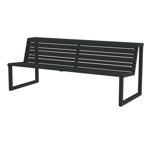 BANC DOUBLE ASSISE H24 EN ACIER INXOYDABLE - NOIR