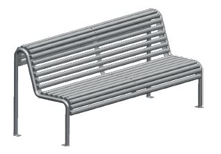 Banc public Grasse Réf. 1228 - acier galvanisé et bois tropical - pieds en acier galvanisé_0