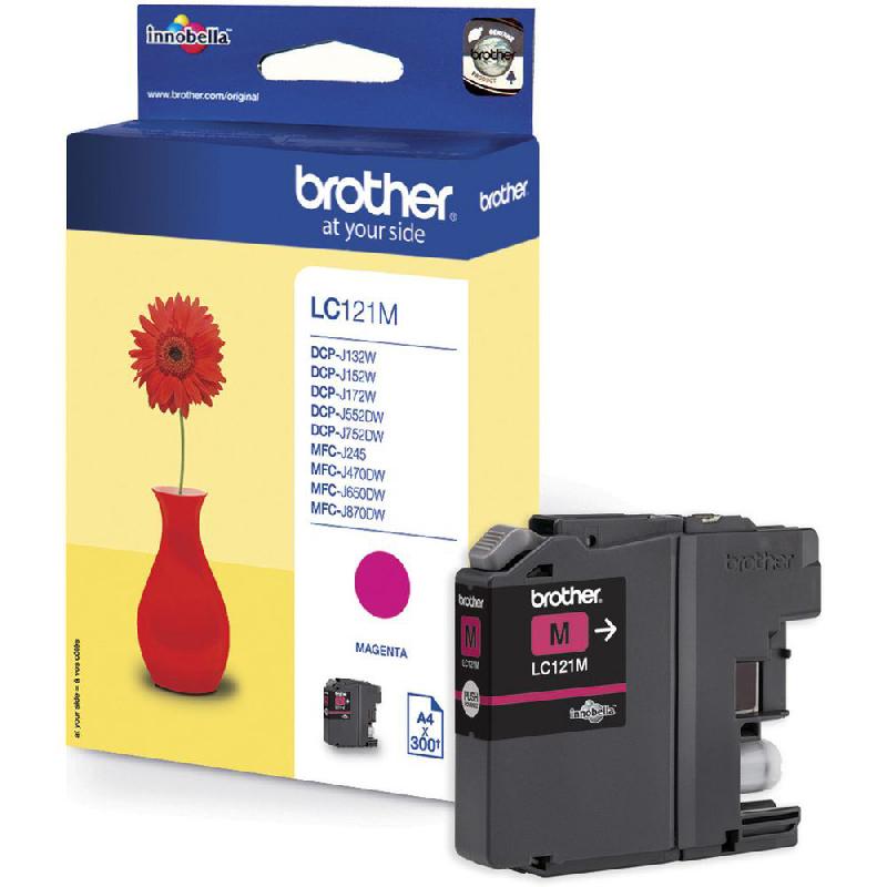BROTHER LC121 CARTOUCHE D'ENCRE ORIGINALE - MAGENTA