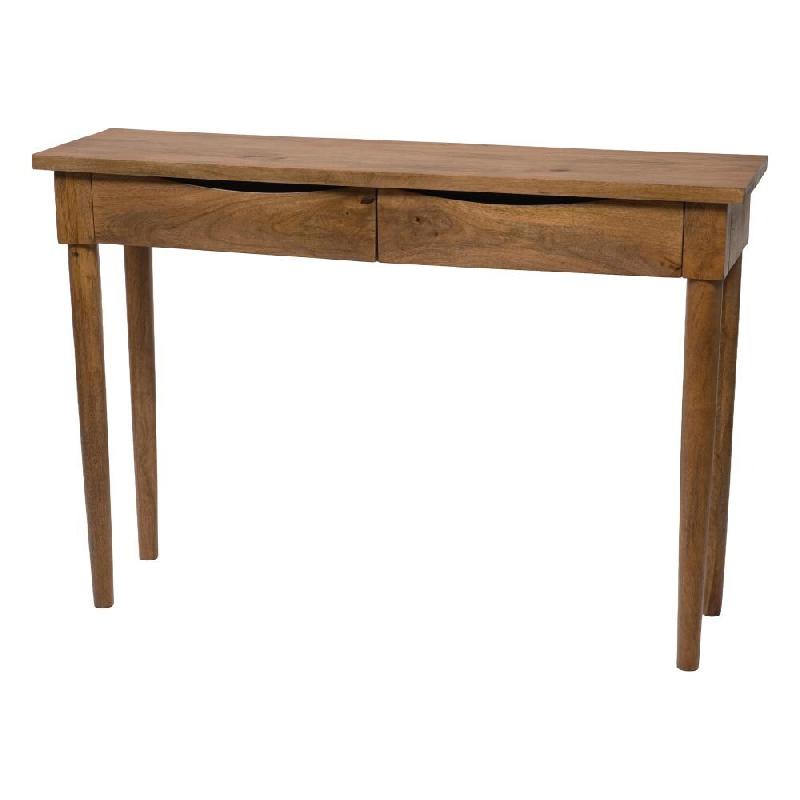 Bureau double Gino -  Marron Rectangle Bois Amadeus 35x120 cm - marron Bois massif 3520071980430_0