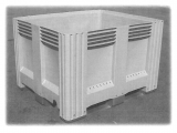 Caisse-palette plastique 650 L - monobloc en polyéthylène haute densité - résistante aux chocs et à la corrosion_0