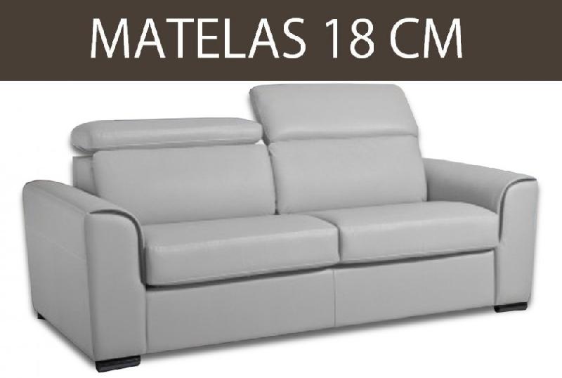 CANAPÉ CONVERTIBLE EXPRESS IMOLA NUBUCUIR GRIS CLAIR COUCHAGE 120 CM MATELAS 18CM_0