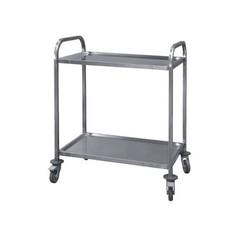 Chariot inox - 2 ou 3 plateaux - Conforme NF A36-711 - 4 roues pivotantes avec frein_0