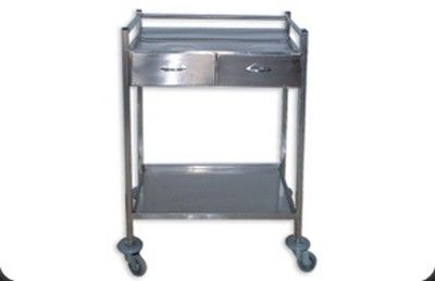 Chariot médical - AMEL Construction - 2 étages en inox avec 2 tiroirs pour pansement_0