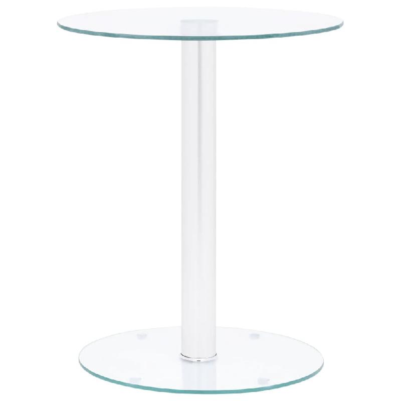 Décoshop26 - Table basse hauteur 50 cm verre trempé transparent et aluminium DEC040187 - verre 3000264792137_0