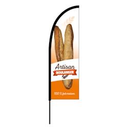 Drapeau oriflamme Artisan boulanger, 100% fait maison 2m40 - mât + voile - Drapeaupublicitaire - 3770030285131_0