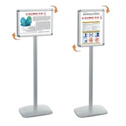 Edimeta Porte-affiches / Porte-messages Cadro-Clic double-faces A3 pied 158 cm - gris aluminium 214061_0
