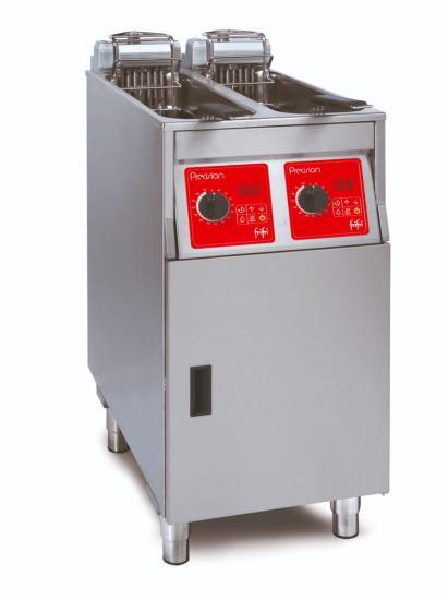 Friteuse électrique sur coffre avec filtration d'huile à double cuve 2x9 l - 398x650x994 mm - PL-422-H32-G0_0