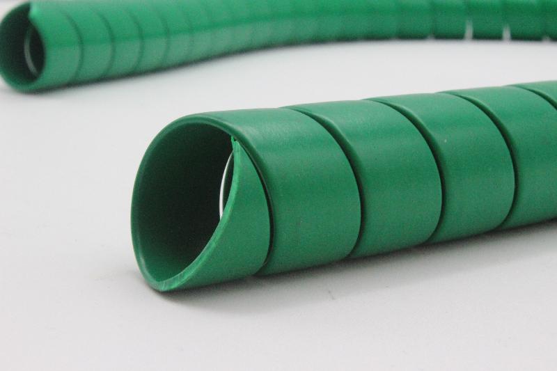 Gaine spiralée plate PVC verte - ép. 1mm - L. 16mm - Réf. APGTPV161025_0