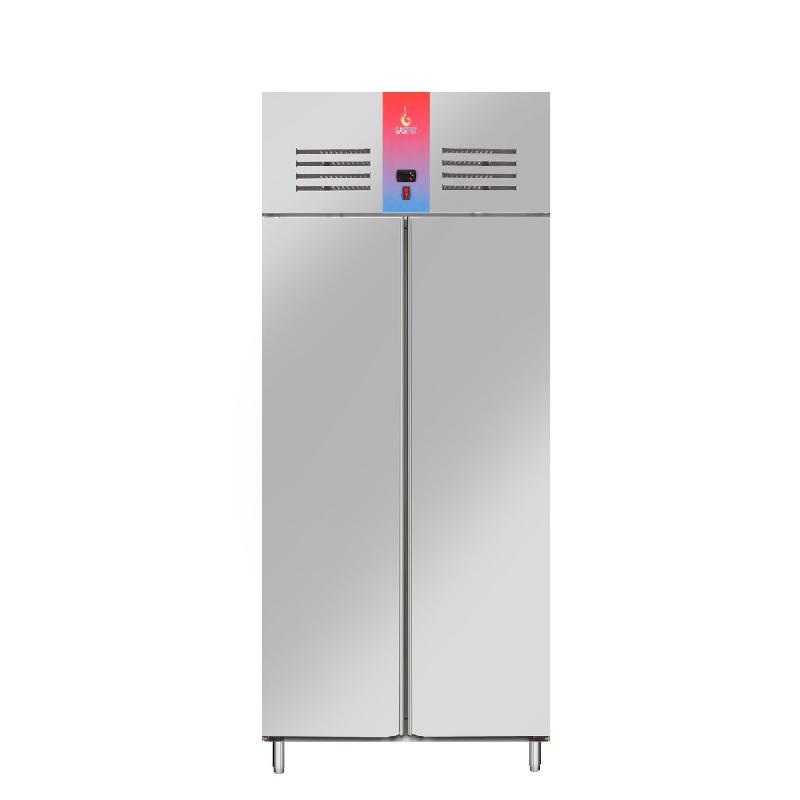Gasfrit – Armoire réfrigérée 2 portes en acier inoxydable, tropicalisée classe C. 1240 × 760 × 2010 mm - gris inox gfh107_0