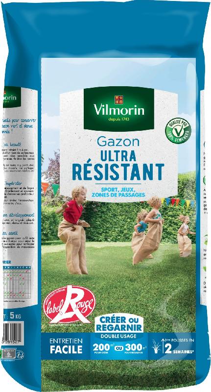 Gazon ultra résistant Vilmorin - 5 kg pour 200 m² - Résistant aux piétinements intensifs_0