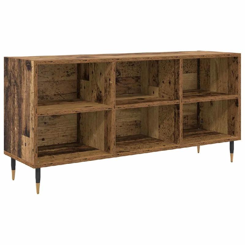 Helloshop26 - Meuble TV rectangulaire moderne fonctionnel rangement 103,5 x 30 x 50 cm en bois d'ingénierie bois ancien 02_0052751 - métal 300023757_0