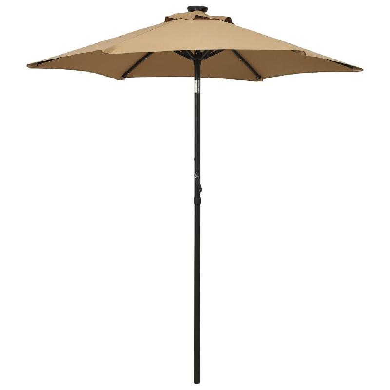 Helloshop26 - Parasol avec lumières led 200 x 211 cm aluminium taupe 02_0008094 - aluminium 3000433282728_0