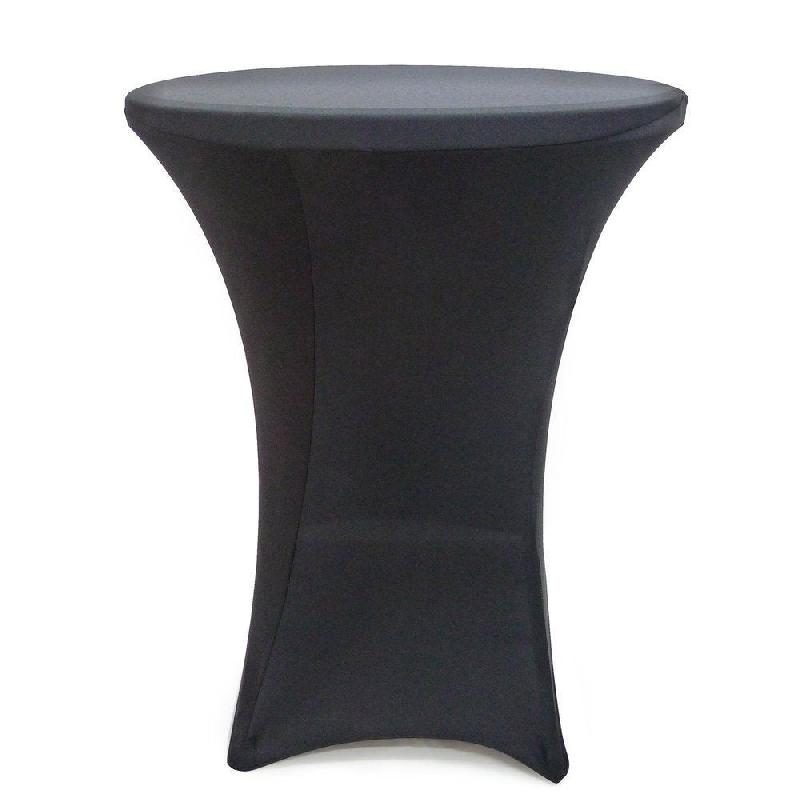 Housse ronde noire pour mange debout 80x110cm_0