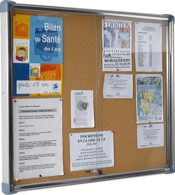 VITRINE AFFICHAGE INTÉRIEUR INOX FOND LIÈGE 128 X 137 CM 24 A4 - MANUTAN COLLECTIVITÉS