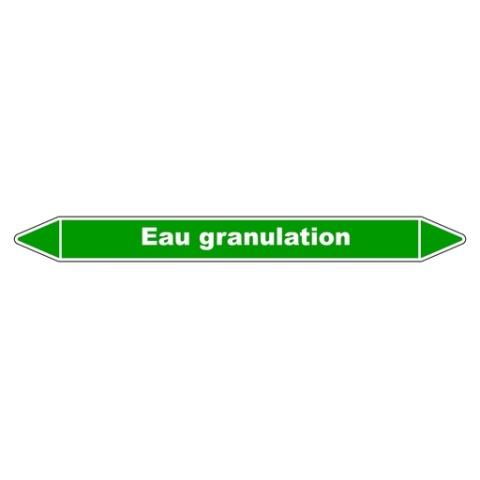 LOT DE 3 - MARQUEUR TUYAUTERIE - EAU GRANULATION - VINYLE LAMINÉ - NFX 08-105 150 X 12 MM