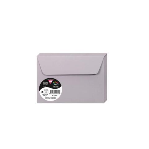 LOT DE 4 - PAQUET DE 20 ENVELOPPES POLLEN 114X162MM 120G/M2 - GRIS KOALA