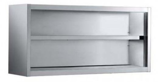 Meuble de rangement inox haut - 1 étagère réglable - Référence SPG12 - Fabriqué en Italie_0