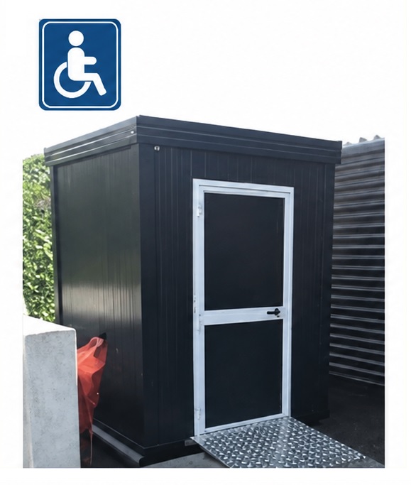 Monobloc sanitaire WC PMR raccordable - 205cm x 205cm x 247cm - avec équipements et sécurité spécifiques_0