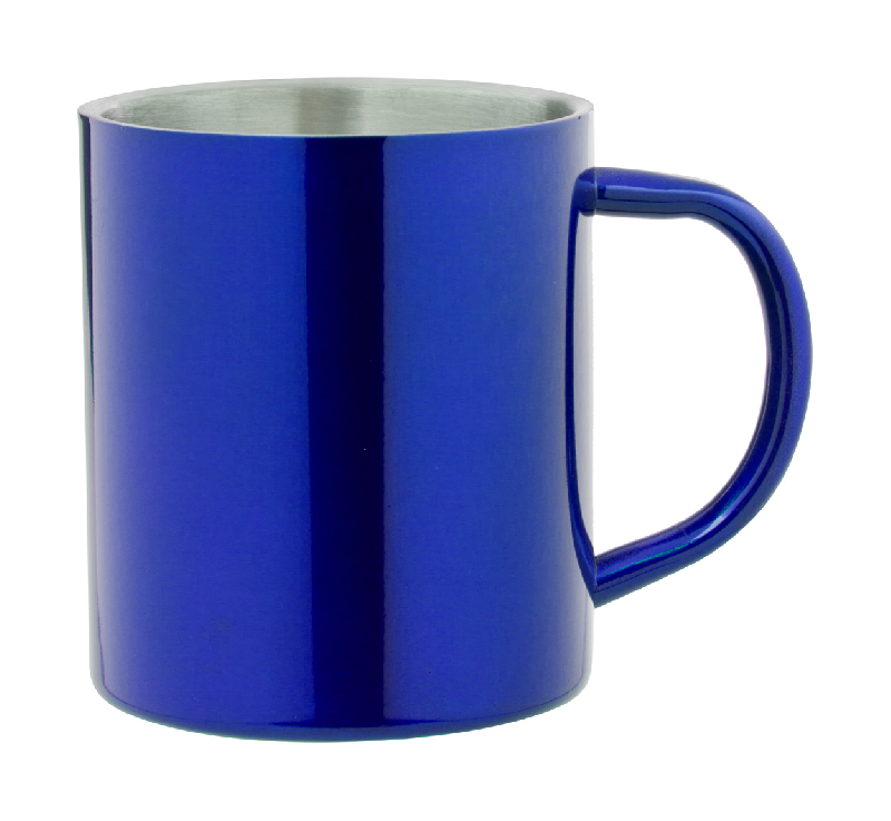 Mug en acier inoxydable - double parois - 300 ml - couleur bleue - livré en boîte cadeau_0