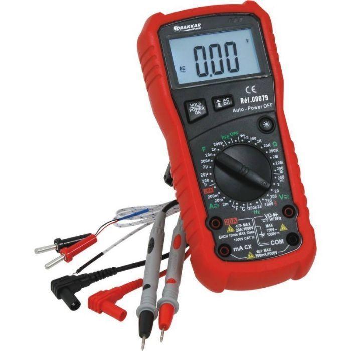 Multimètre digital 1000V avec sonde température - DRAKKAR - 11576285_0