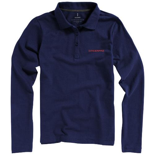 Polo manches longues pour femme Oakville - 100% coton piqué 200 g/m² - Col côte et détails satinés_0