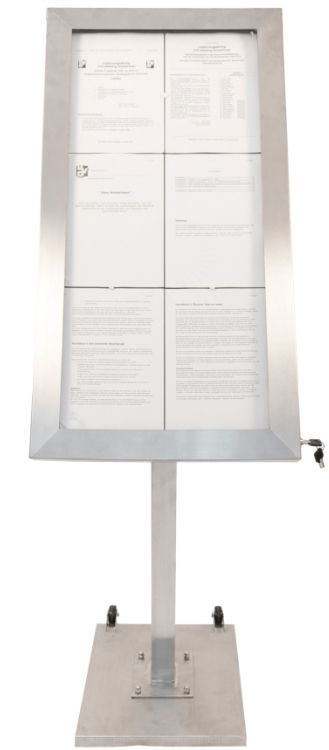 Porte-menus lumineux LED - Pied étanche en inox brossé_0