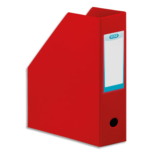 PORTE-REVUES ELBA - EN PVC SOUDE - 32 X 24 CM - DOS DE 10 CM - LIVRE A PLAT - ROUGE