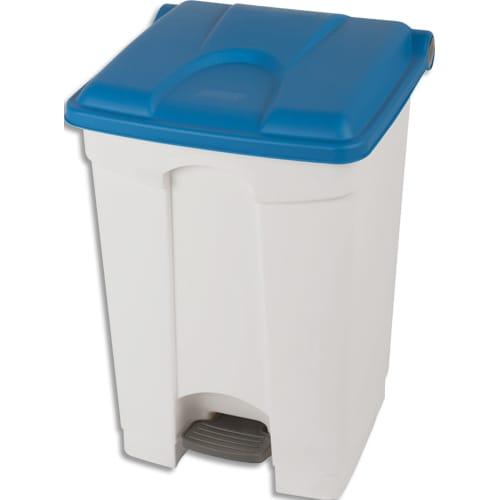 Probbax collecteur à pédale - capacité 45L - blanc et bleu - poubelle à pédale professionnelle_0