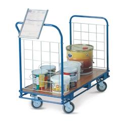 Provost Chariot multi-services double dossier grillagé - 110 x 53,5 x 91,5cm - bleu acier 403110314_0