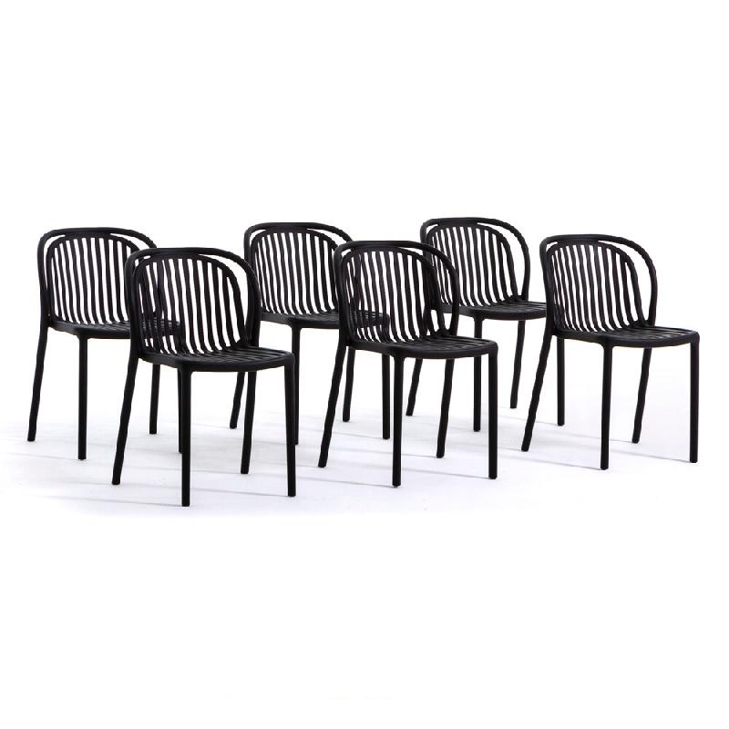 RATTATAN Set de 6 chaises en résine renforcée de fibre de verre, design moderne, empilables pour extérieur, jardin, bar, restaurant, cuisine – El_0
