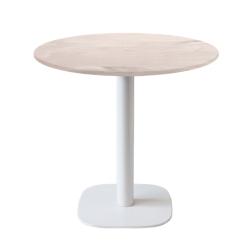 Restootab - Table Ø70cm - modèle Round pied blanc chêne bosco - marron fonte 3760371519408_0
