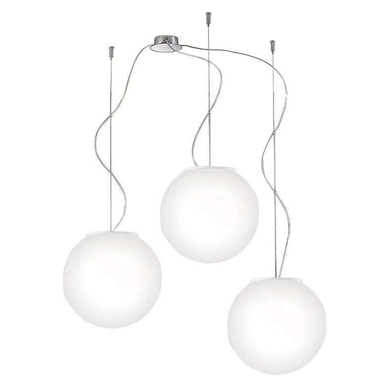 ROSSINI ILLUMINAZIONE Lampe À Suspension Multiple 3 Éléments Emily Rossini Group - Verre Satiné Blanc, 20Cm X3, Connexion E27 Ip20, Solution De De_0