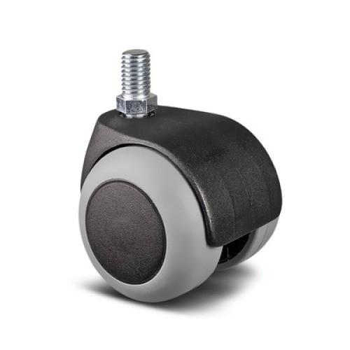 ROULETTE PIVOTANTE POUR TABLES ET BUREAUX AVEC TIGE FILETÉE 10X15 MM - SANS FREIN TENTE