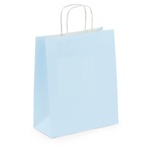 SAC KRAFT LISSE BLEU CIEL POIGN ES TORSAD ES RAJA 24 X 31 X 12