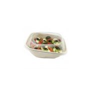 Saladiers carrés biseautés en pulpe biodégradable - Sabert - 750 ml - Base : 11 x 11 cm - Réf. NN03060004_0