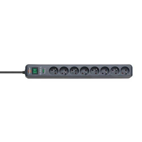 SOCLE ECOLINE 8 PRISES GRIS 14M PARASURTENSEUR - BRENNENSTUHL