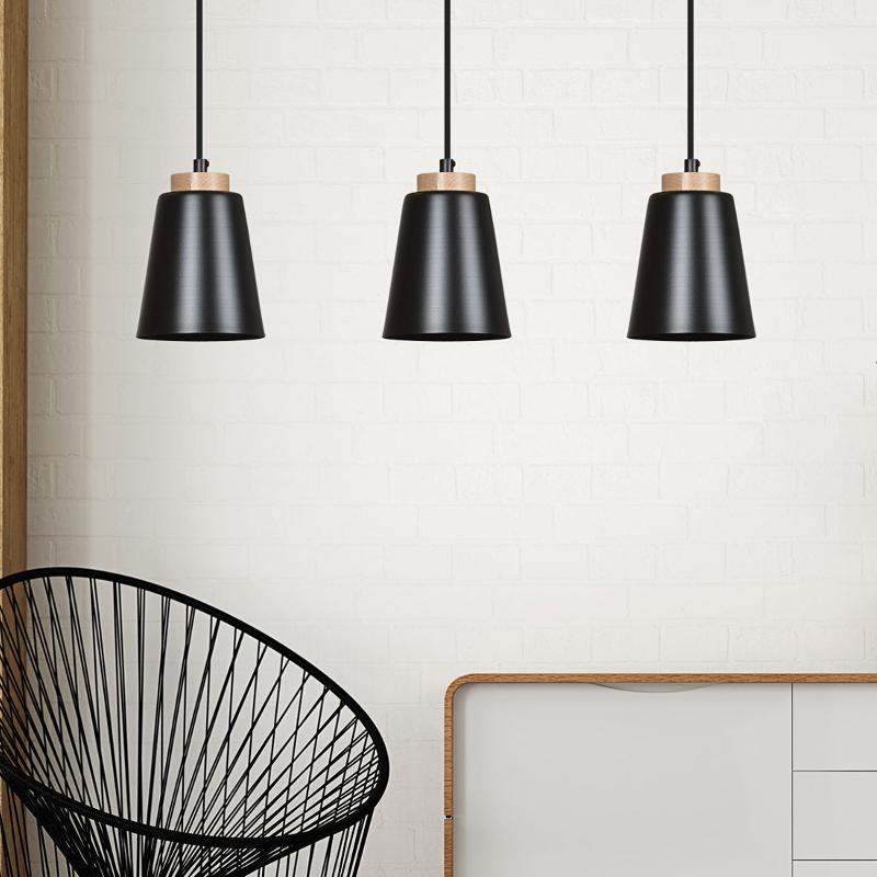 EMIBIG LIGHTING SUSPENSION BOLERO 3, À 3 LAMPES, NOIRE
