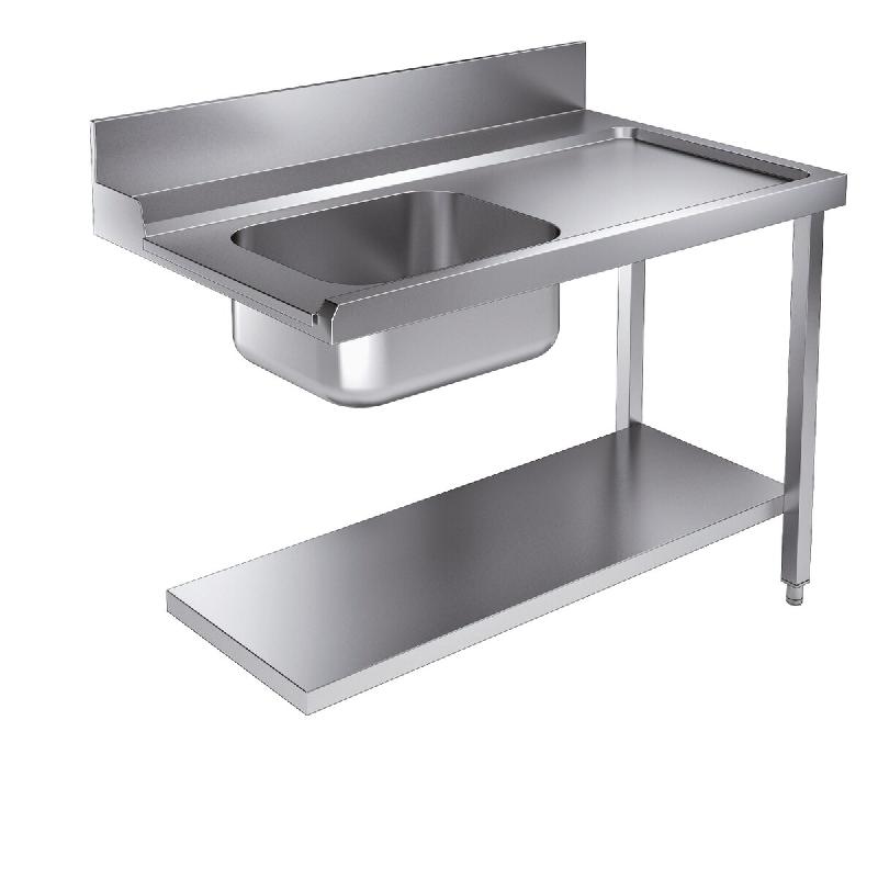 Table d'alimentation droite  1200 x 800 x 900 mm | COMBISTEEL  - lavabo 500x400x250 - 7106.1010_0