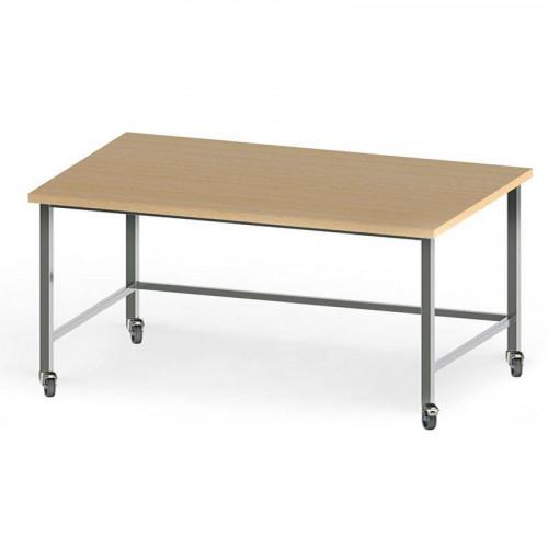 TABLE DE BOULANGERIE AVEC DESSUS EN HÊTRE SUR ROULETTES 2000 X 800 MM