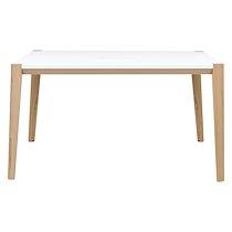 Table de réunion rectangulaire L 160 x P 140 cm, piétement bois massif - Absolu - plateau blanc_0