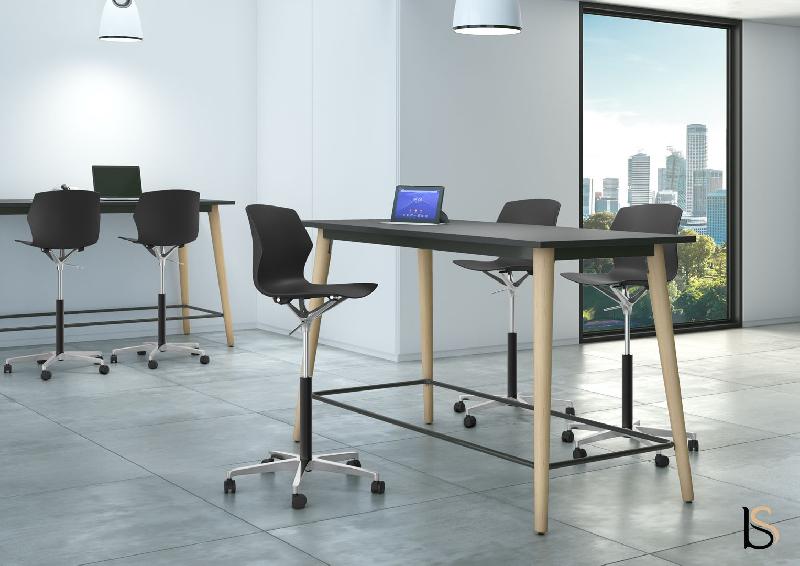 Table haute NIL avec repose pieds - Mobel Linea - 120, Zebrano_0