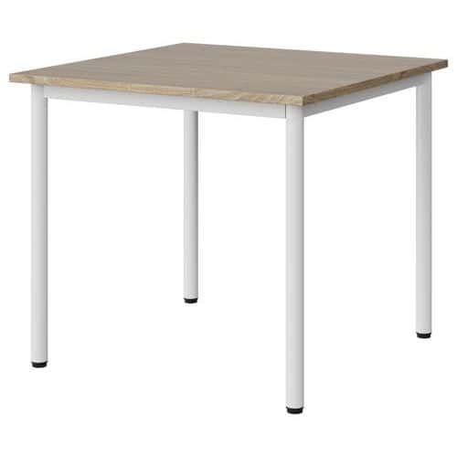 TABLE MALIBU 80X80CM T5 4P STRA ABS CHÊNE 1146/BLC 9016