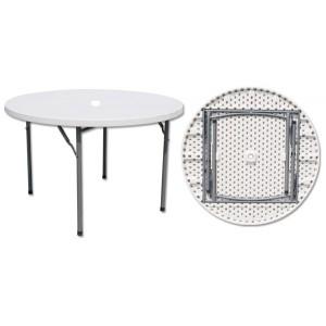 TABLES PLIANTES RONDE AVEC TROU POUR PARASOL, DIAMÈTRE 94 CM_0