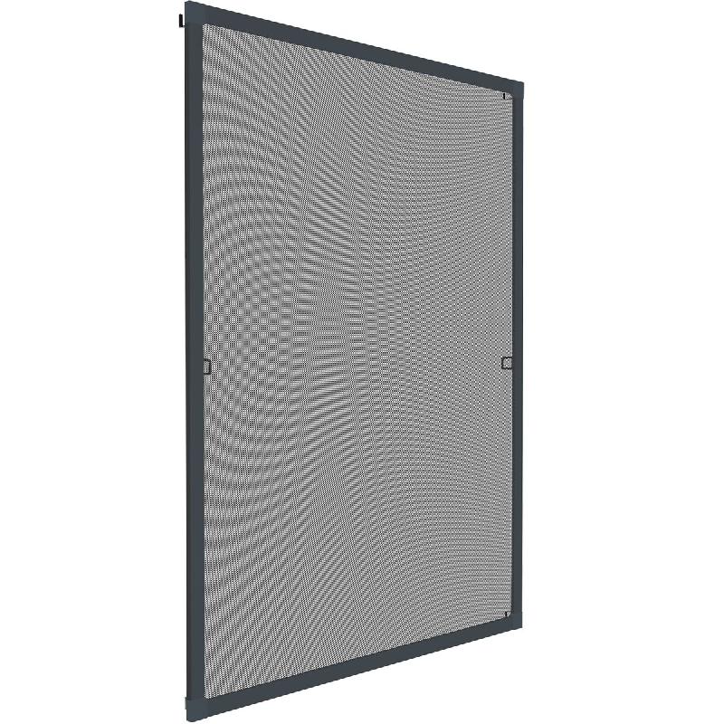 TecTake GmbH tectake Moustiquaire avec cadre en aluminium pour fenêtres - 120 x 140 cm gris anthracite - noir aluminium 406327_0