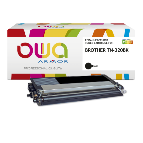 TONER REMANUFACTURÉ OWA - STANDARD - NOIR - POUR BROTHER TN-320BK