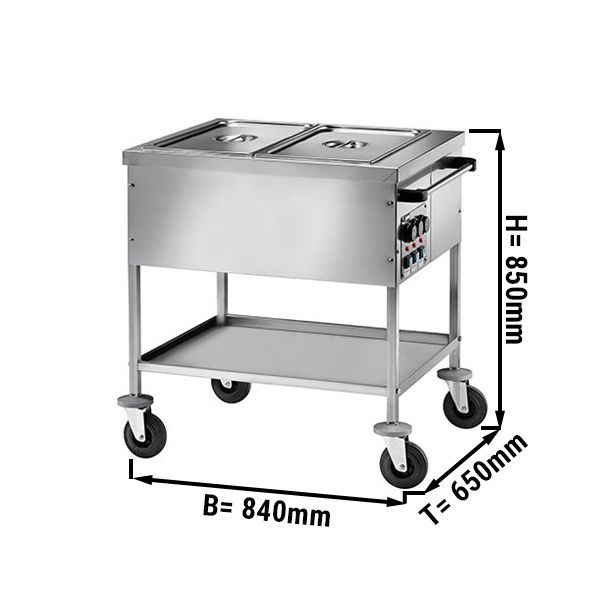 Twf1758td - Chariot bain-marie - GGM Gastro International GmbH - 2x GN 1/1 - Dimensions extérieures 840 x 650 x 850 mm_0
