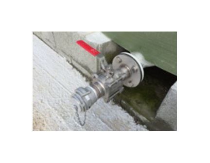 Vanne inox DN50 cadenassable - Fixation sur bride polyester ronde - Accessoires pour cuves_0