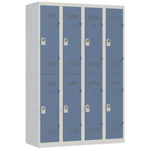 Vestiaire multicases 2 cases par colonne serrure 4 gris clair bleu_0